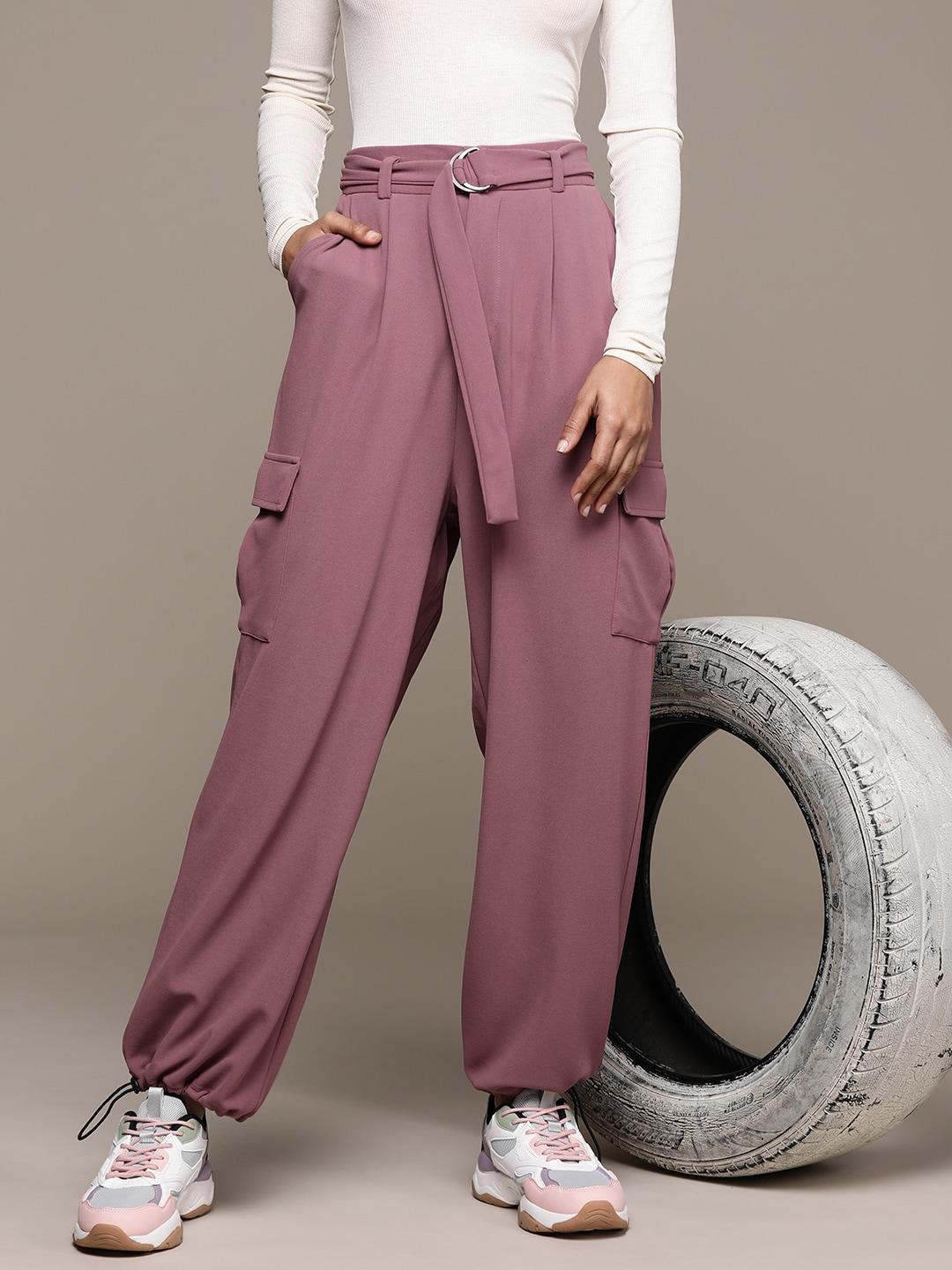 the roadster lifestyle co. women cargo-style parachute joggers