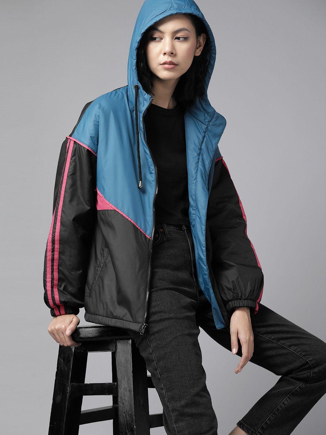 the roadster lifestyle co. women colourblocked padded jacket