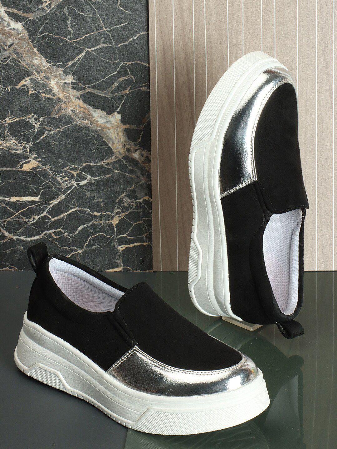 the roadster lifestyle co. women colourblocked slip-on sneakers