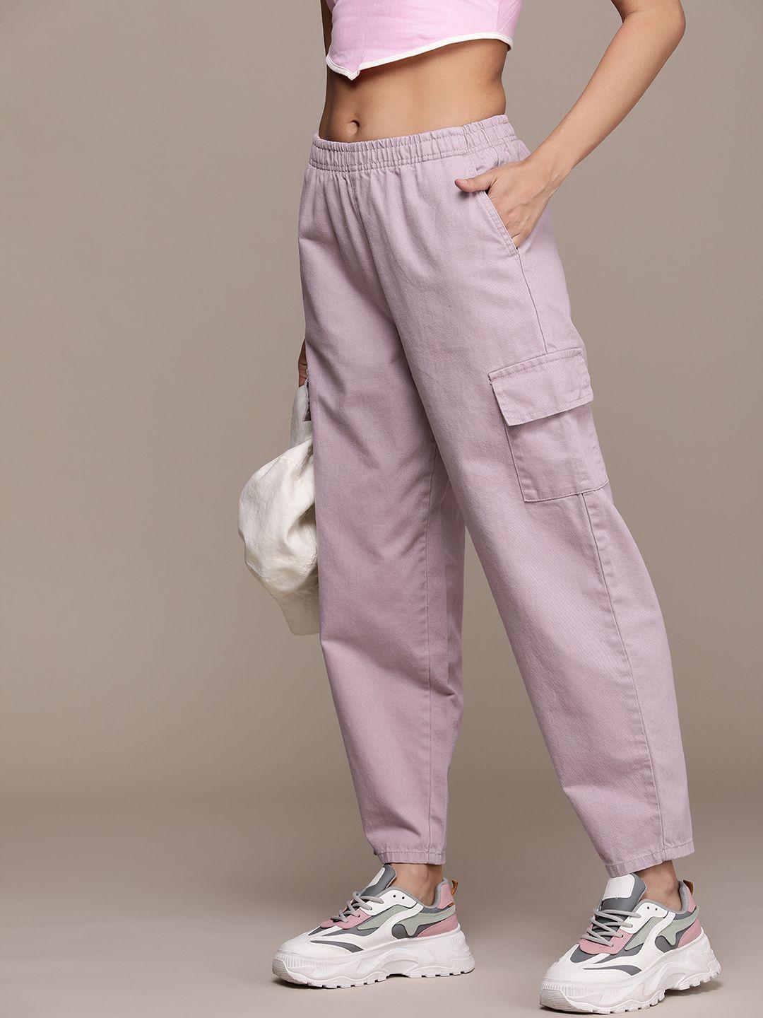 the roadster lifestyle co. women pure cotton cargos trousers