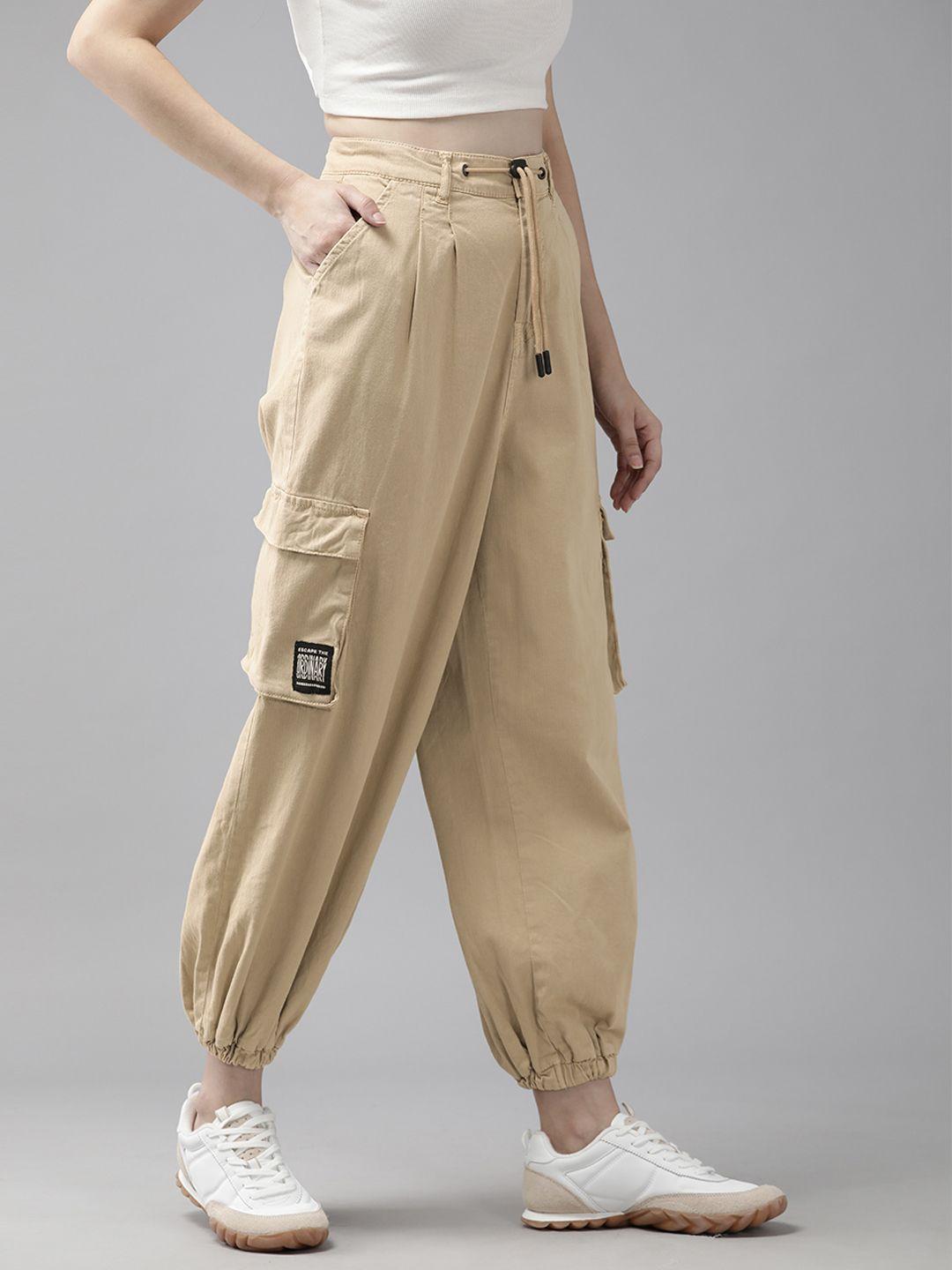 the roadster lifestyle co. women regular fit cargo joggers