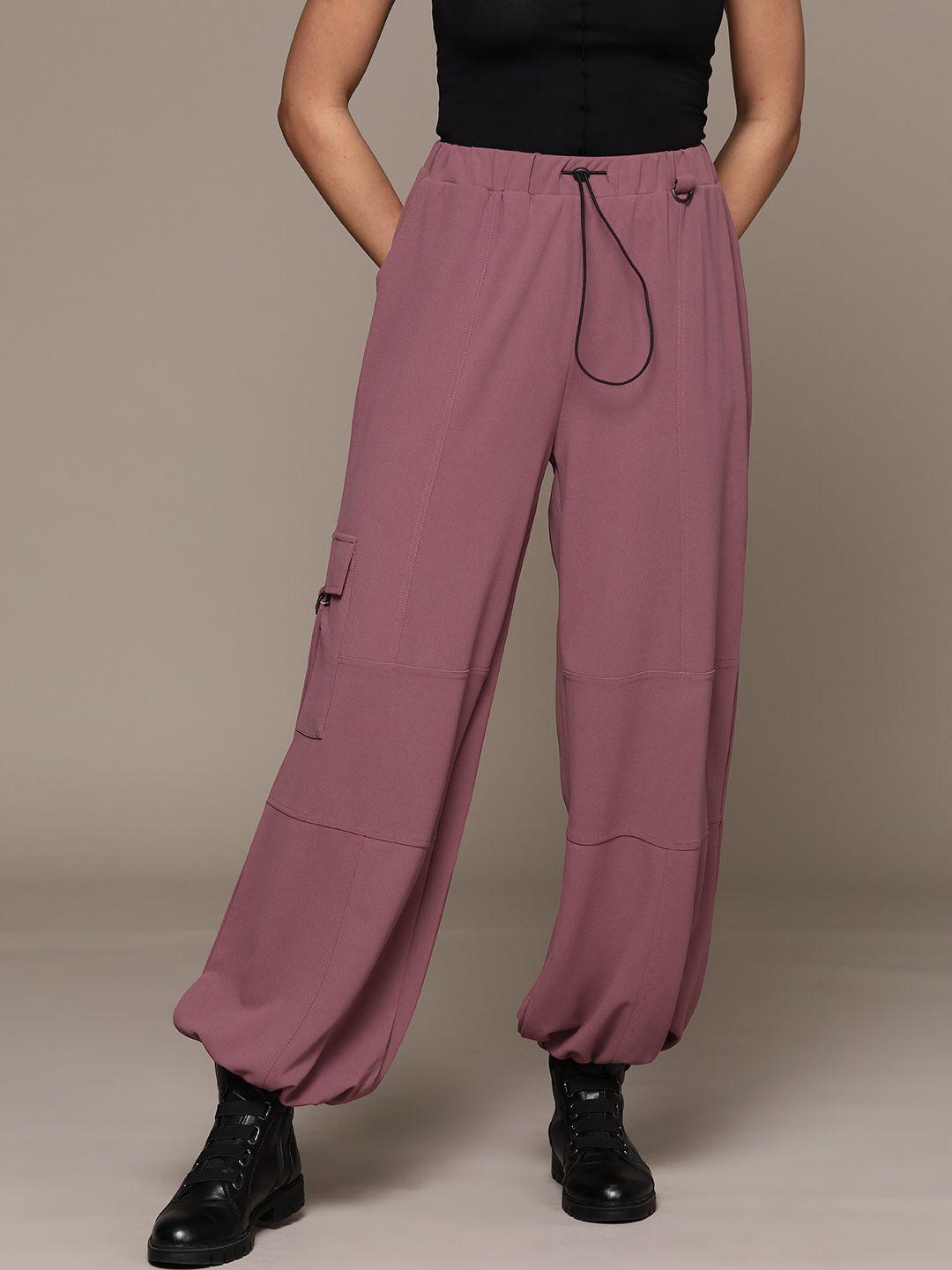 the roadster lifestyle co. women solid panelled joggers