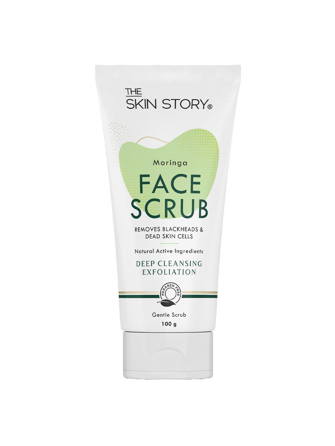 the skin story moringa face gentle scrub - deep cleansing exfoliator - 100 g