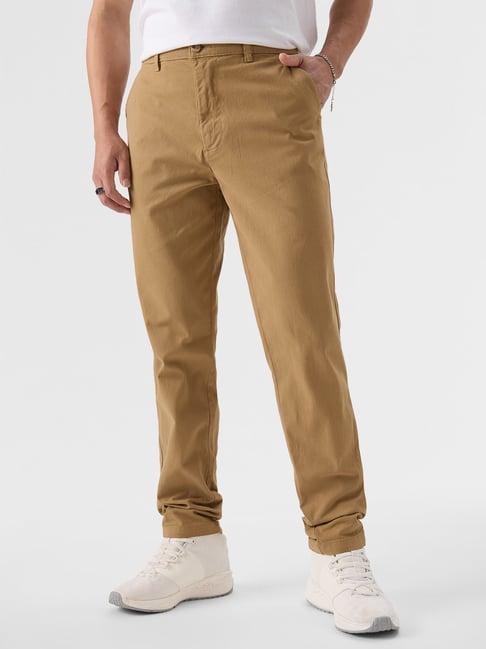 the souled store beige regular fit chino pants
