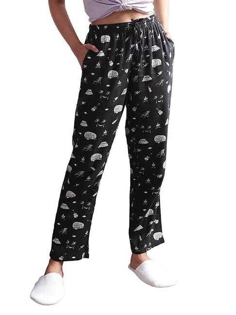 the souled store black printed pyjamas