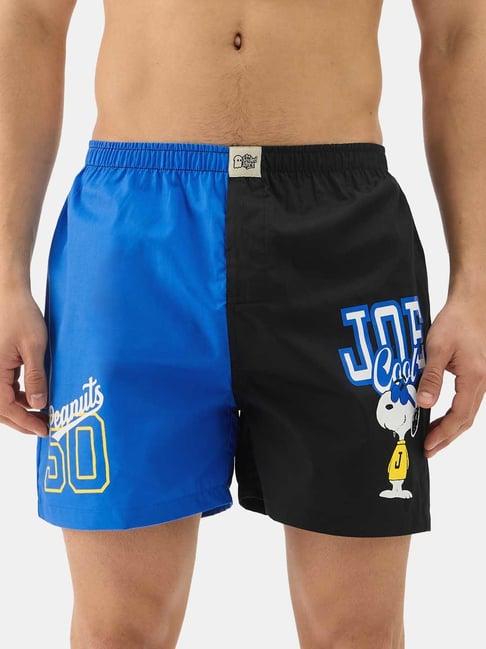 the-souled-store-blue-&-black-regular-fit-peanuts:-joe-cool-boxer-shorts