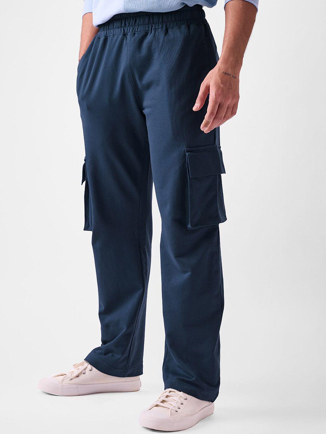 the souled store blue men mid rise cargos