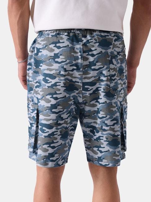 the-souled-store-blue-regular-fit-camouflage-cargo-shorts