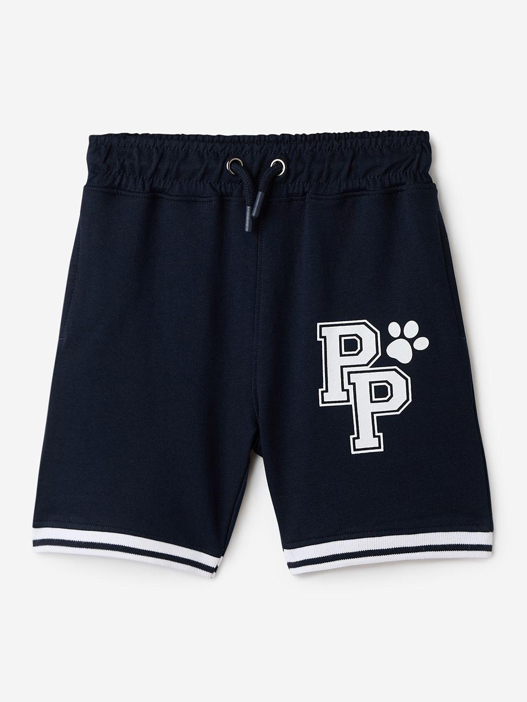the souled store boys paw patrol typography printed mid-rise cotton shorts