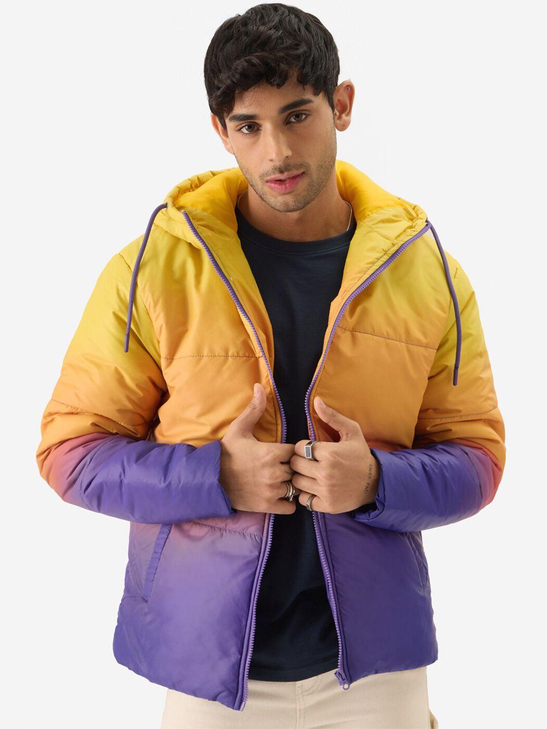 the souled store colourblocked hooded puffer jacket