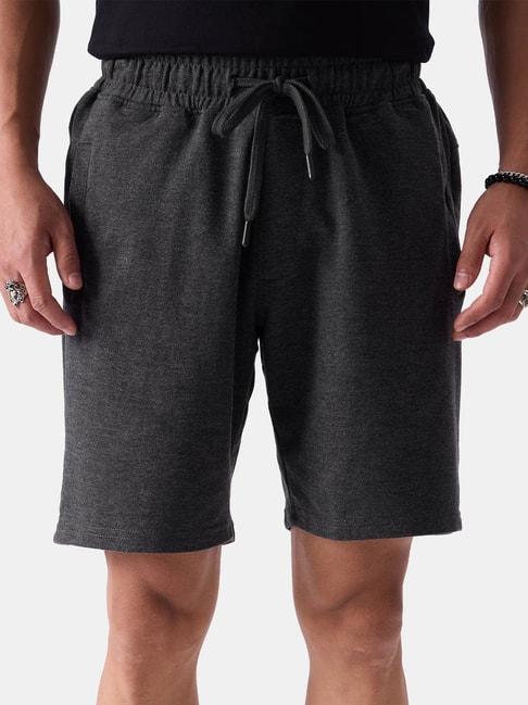 the souled store dark grey regular fit shorts