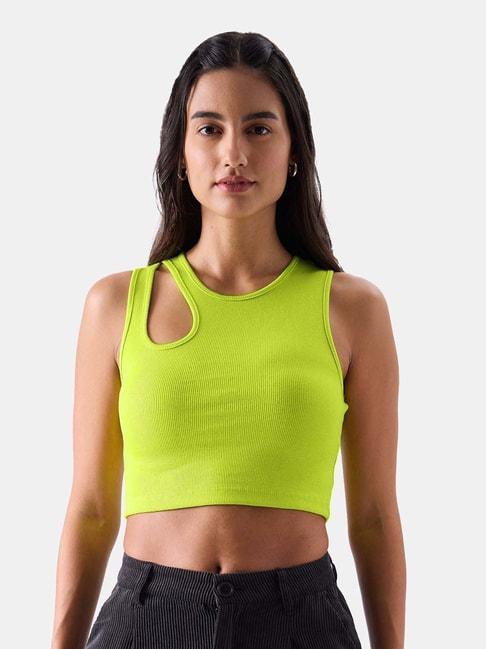 the-souled-store-green-cotton-top