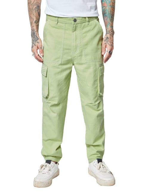 the souled store green relaxed fit cargo pants