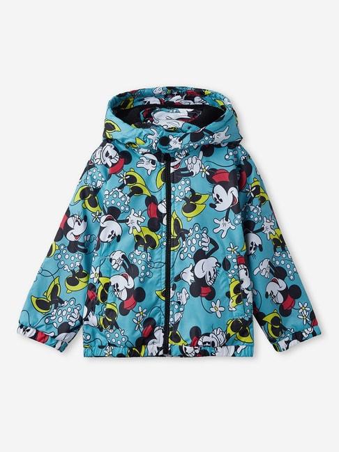 the souled store kids blue printed full sleeves puffer jacket