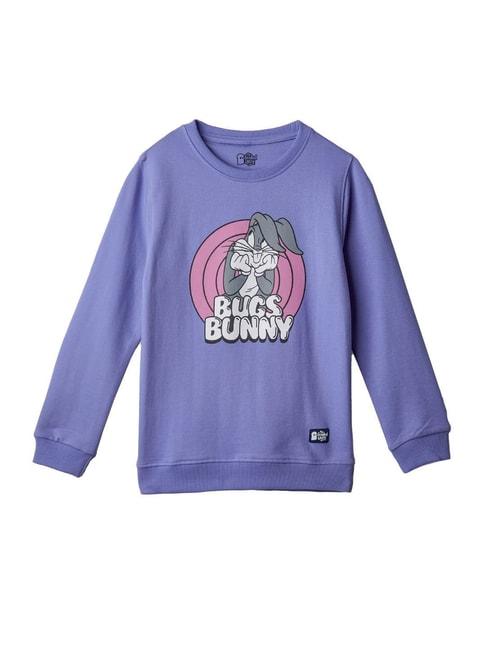 the souled store kids lavender looney tunes print sweatshirt