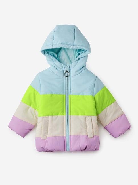 the souled store kids multicolor cotton striped full sleeves jacket