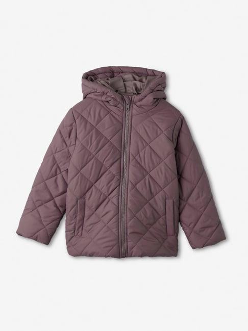 the souled store kids pink solid full sleeves puffer jacket