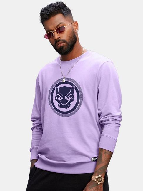 the souled store lavender printed sweatshirt