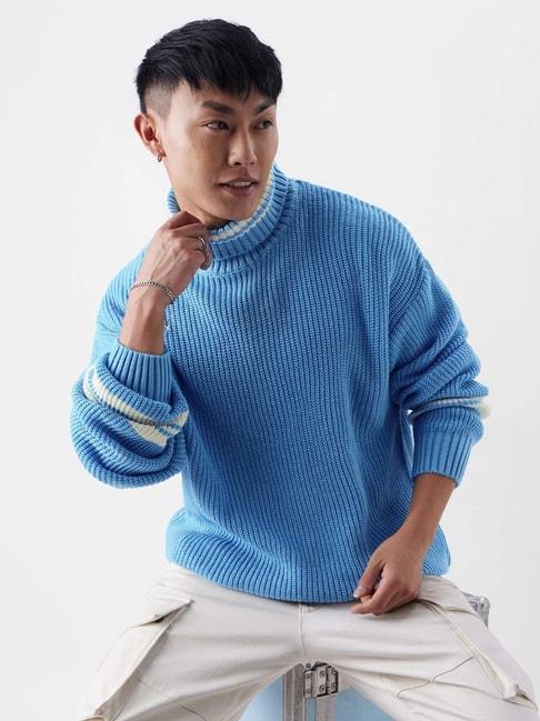the souled store light blue oversized sweater