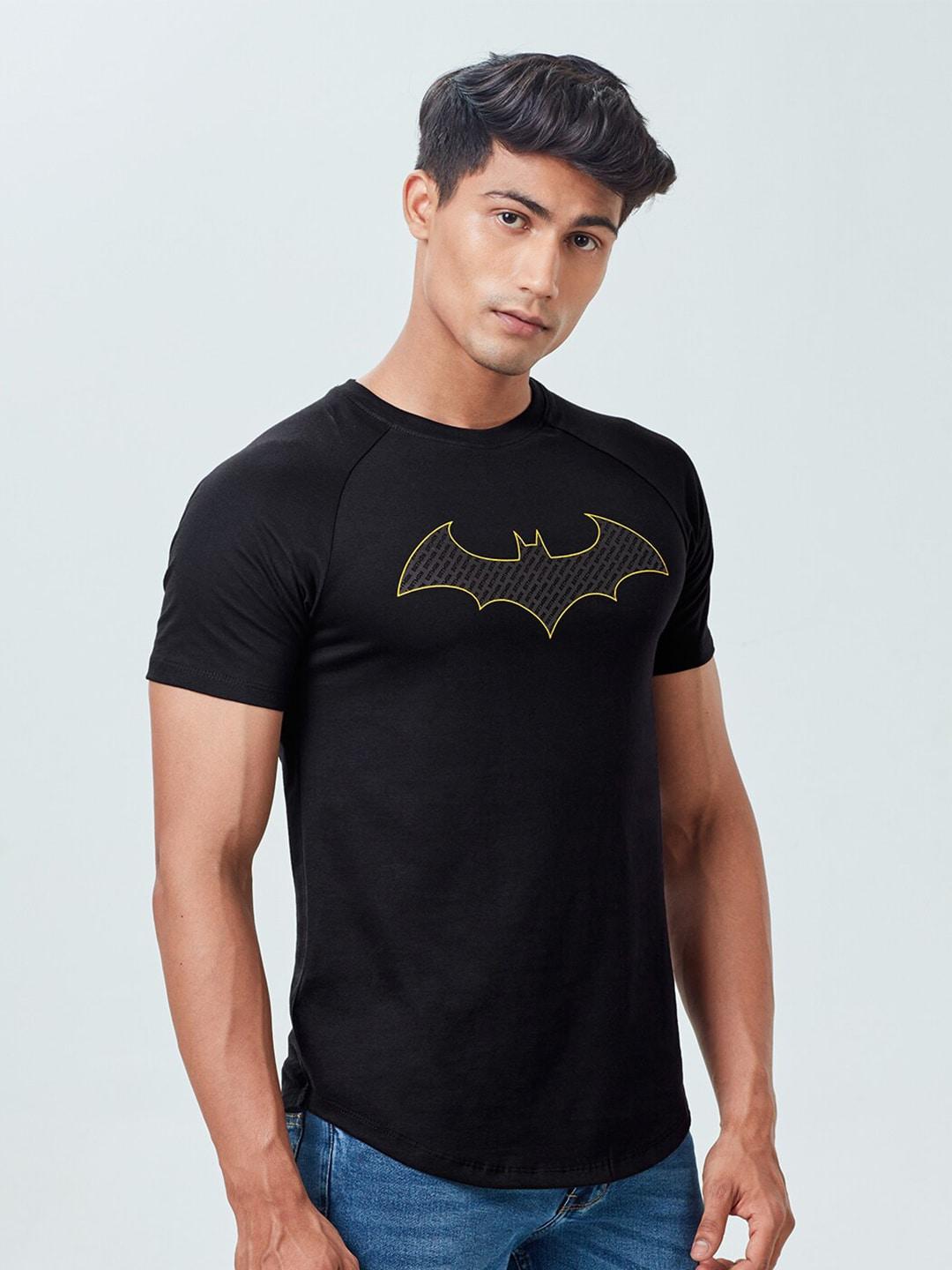 the souled store men black batman printed t-shirt