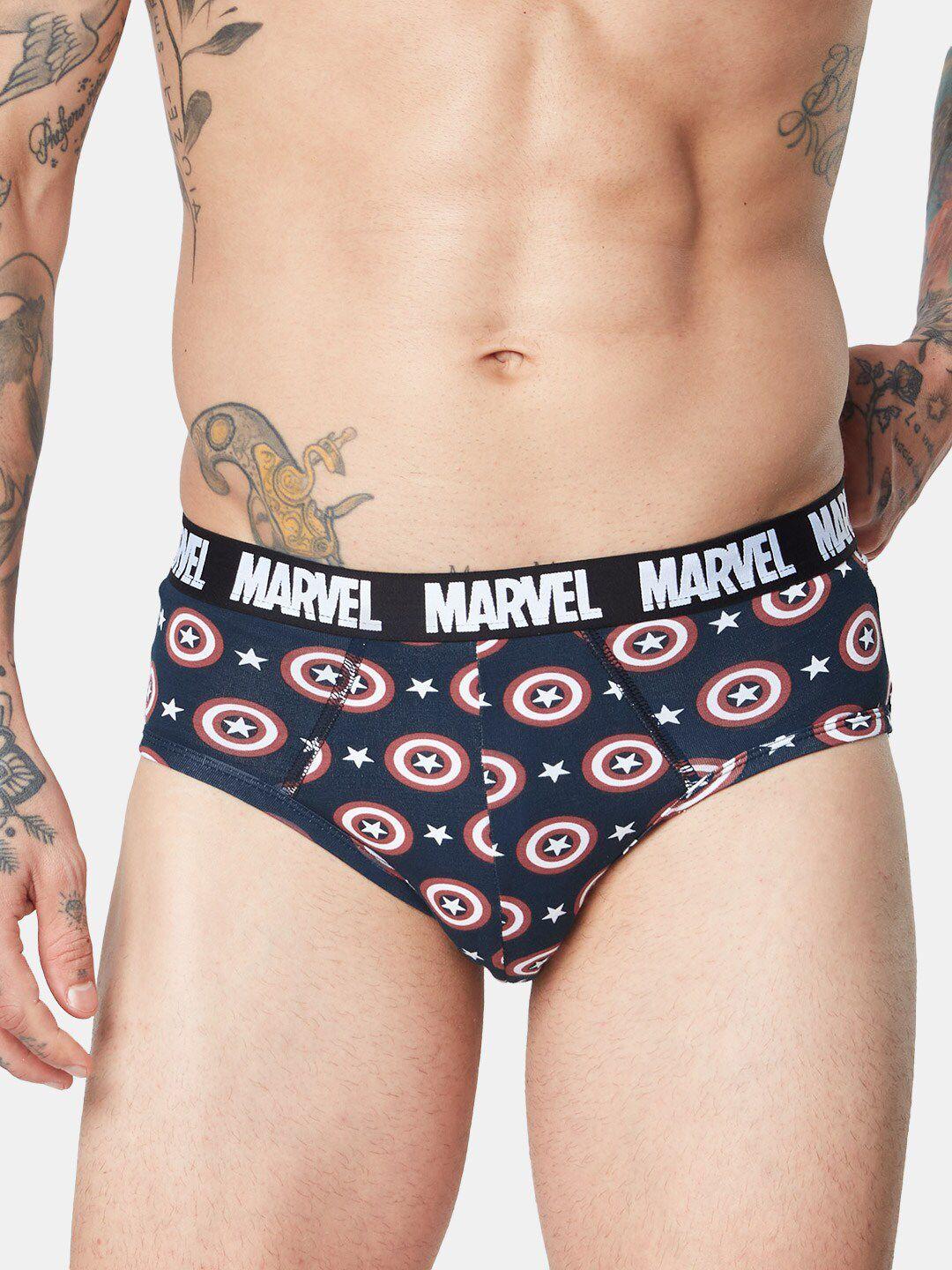 the souled store men captain america logo printed mid rise basic briefs 213061