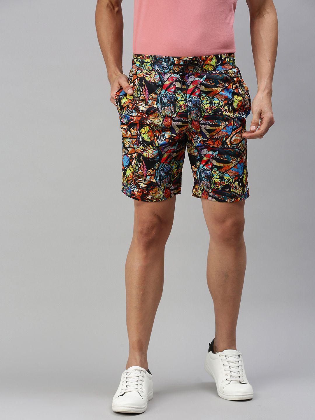the souled store men multicoloured superman: man of steel printed regular shorts