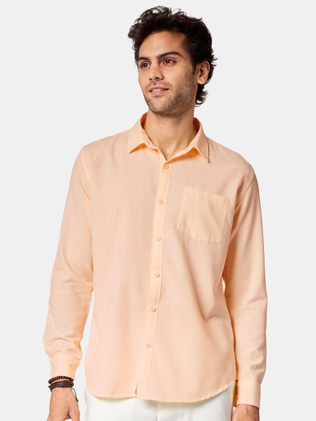 the souled store men regular fit solid cotton casual shirt