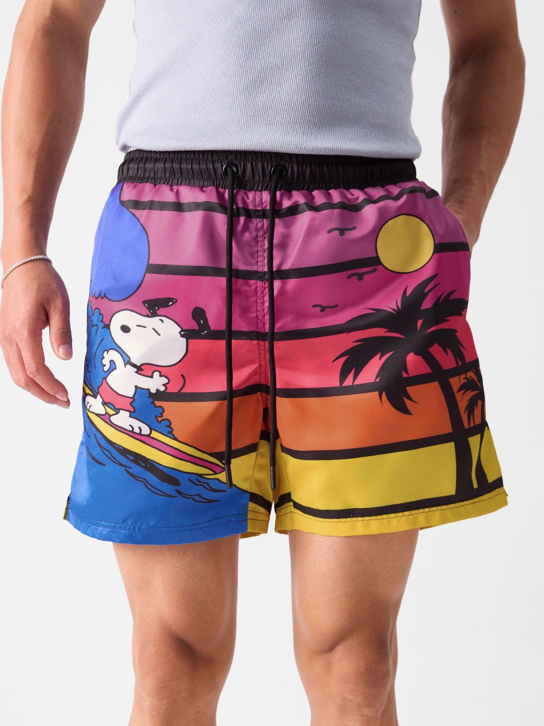 the souled store men snoopy printed shorts
