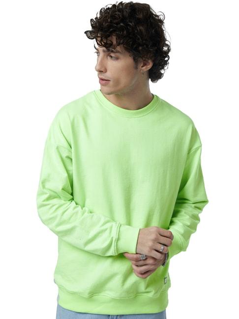 the souled store mint green round neck oversized sweatshirt
