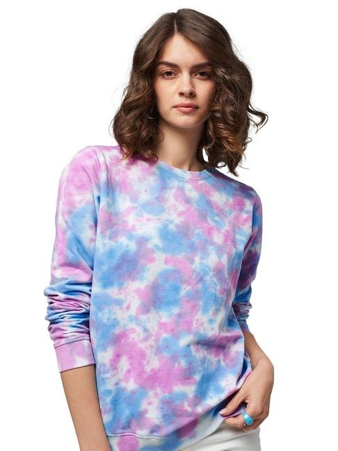 the souled store multicolor cotton tie - dye sweatshirt