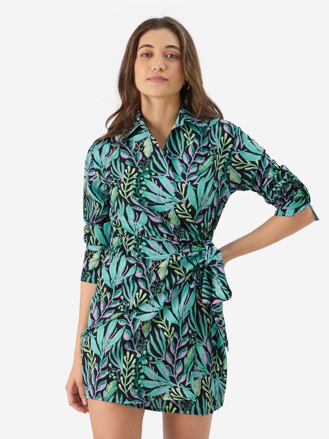 the souled store multicoloured floral print shirt dress