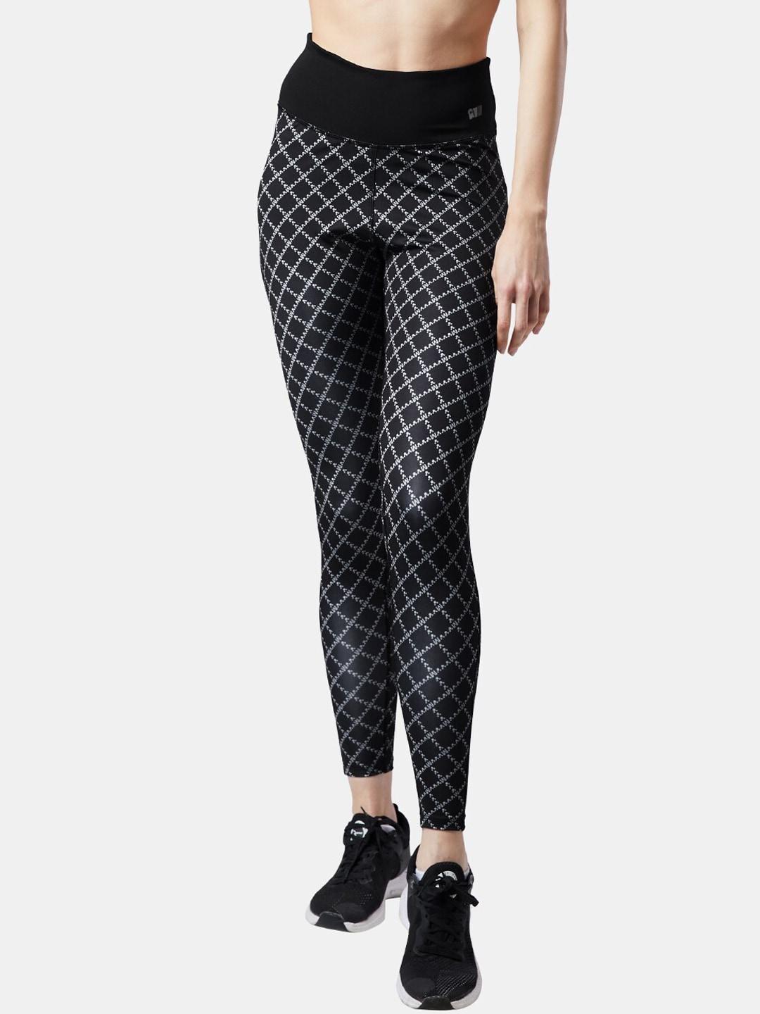 the souled store women black printed tights