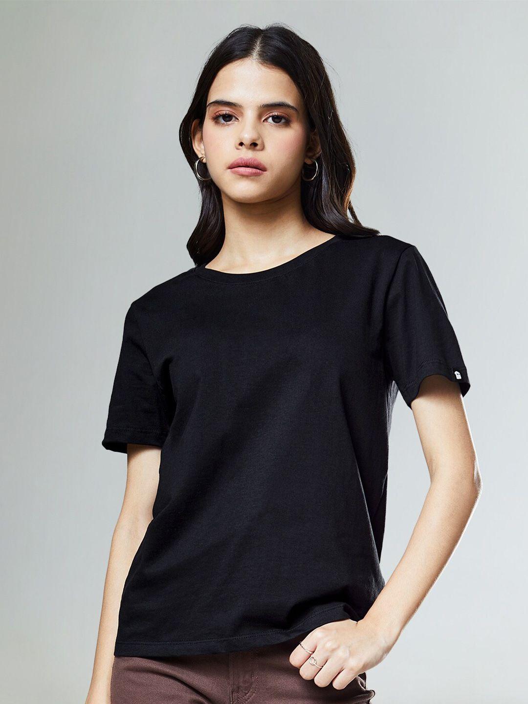 the souled store women black t-shirt