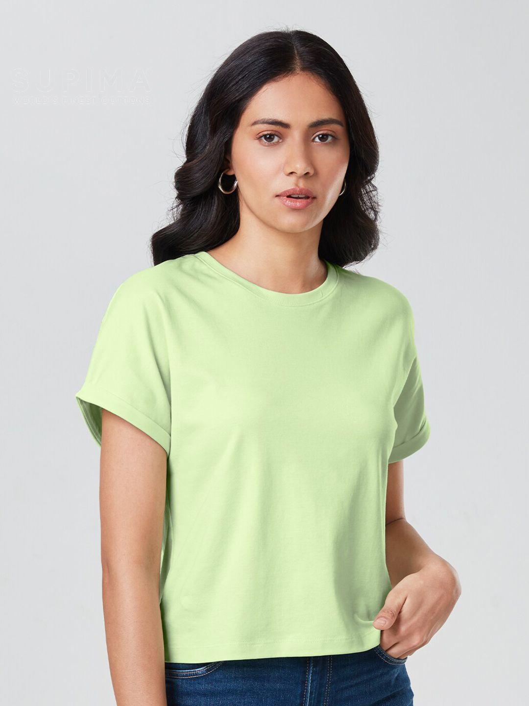 the souled store women green applique t-shirt