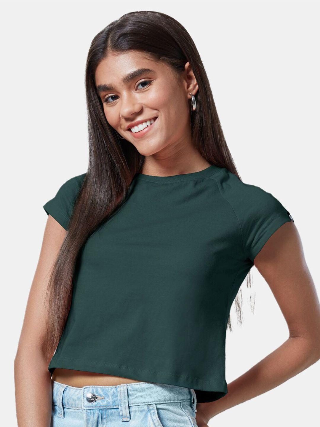 the souled store women green t-shirt