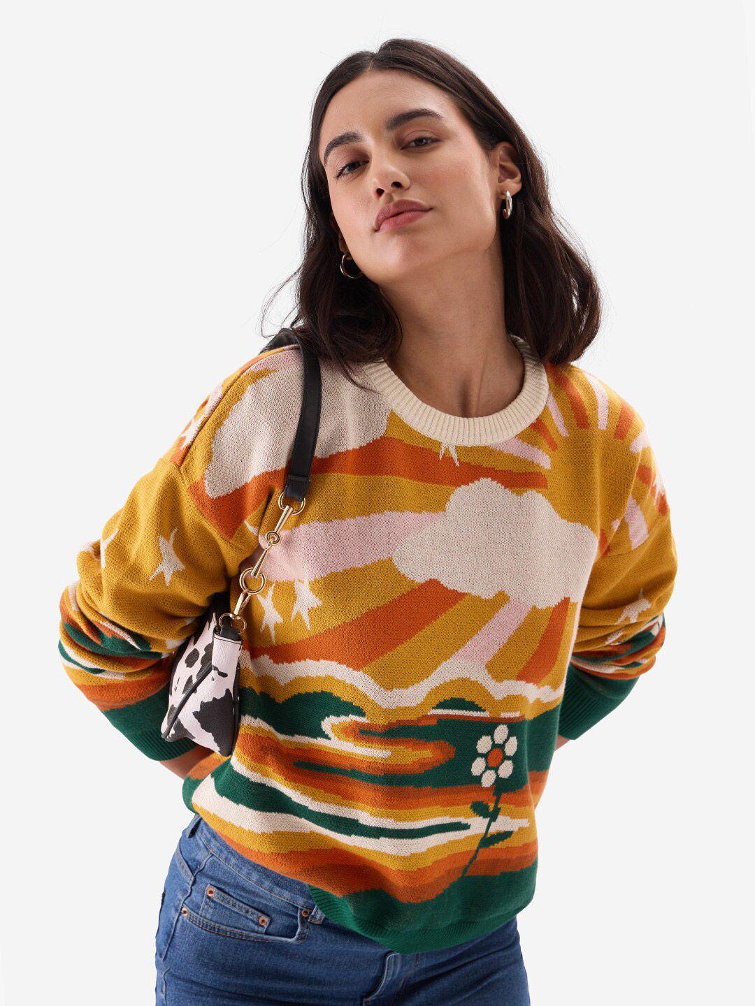 the souled store women multicoloured printed pullover
