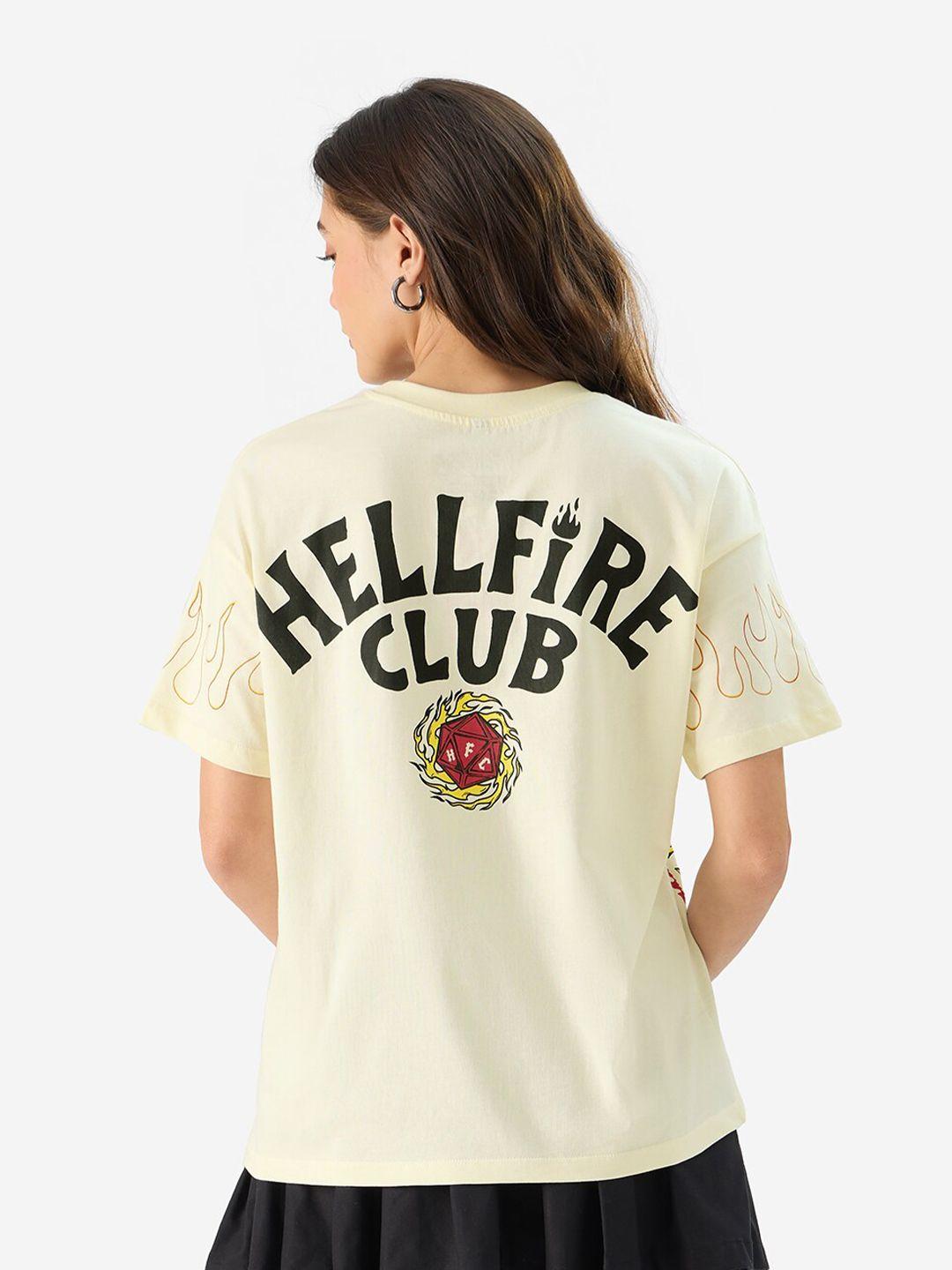 the souled store women off white printed t-shirt