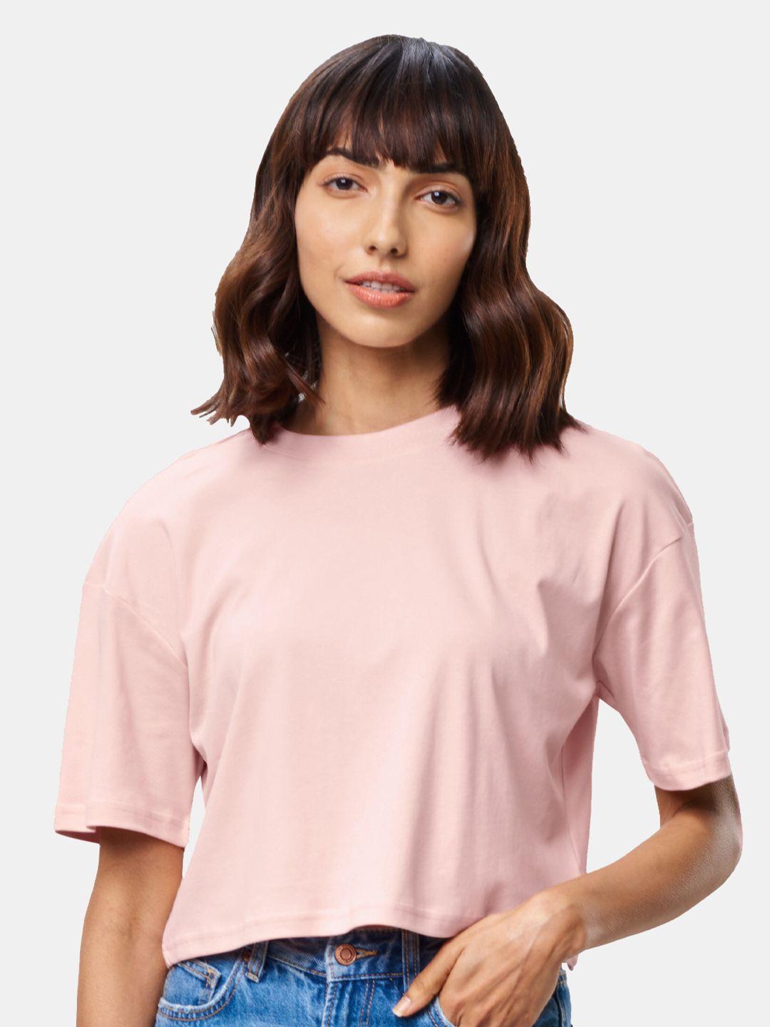 the souled store women pink boxy t-shirt