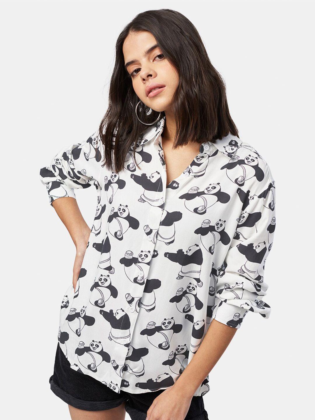 the souled store women printed casual shirt