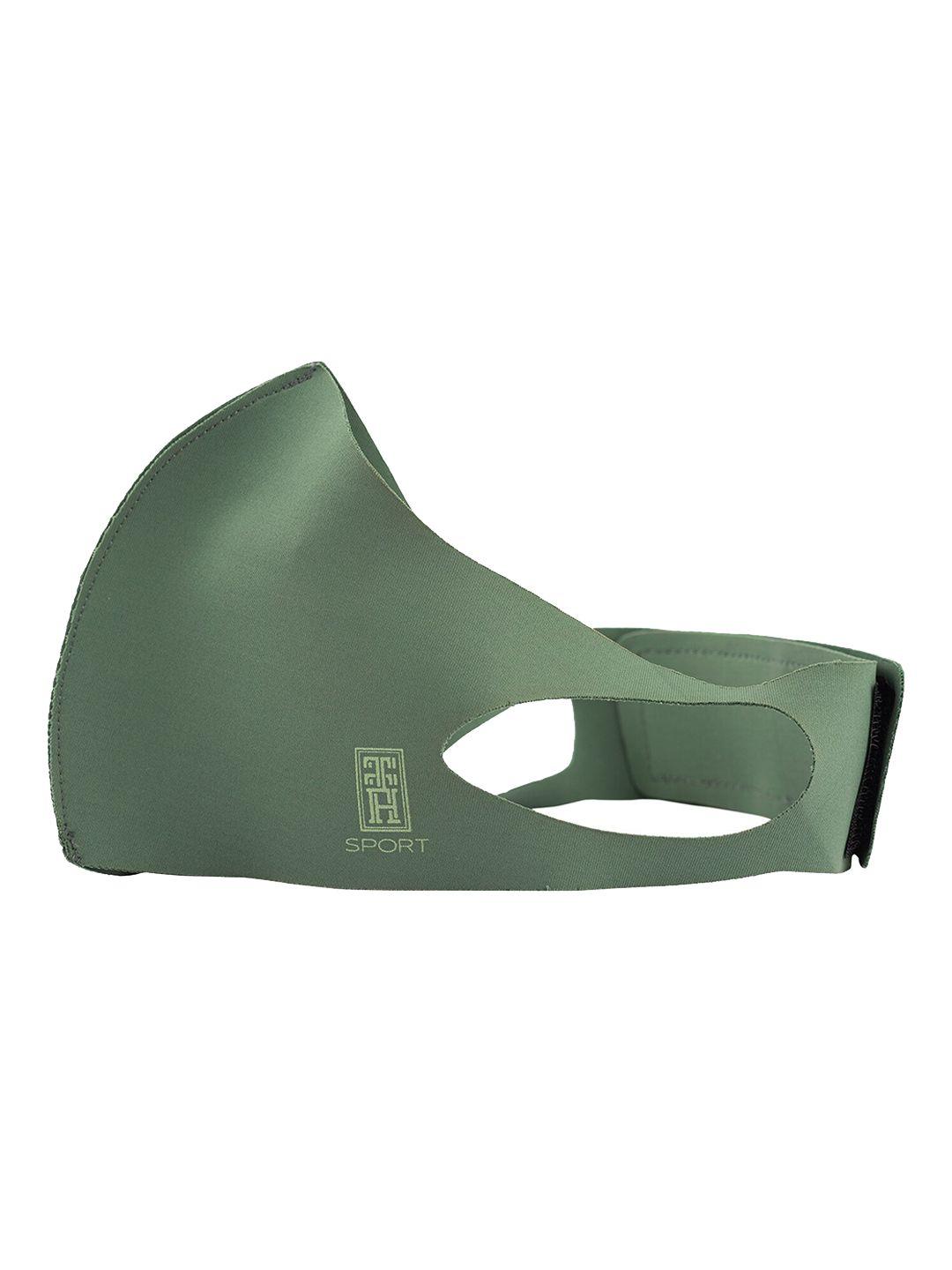 the tie hub adults green solid 1-ply reusable outdoor mask with band small