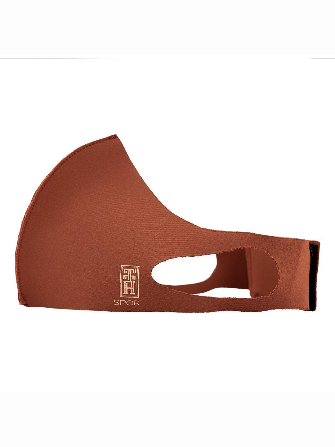 the tie hub adults rust brown solid 2-ply reusable outdoor mask with band large