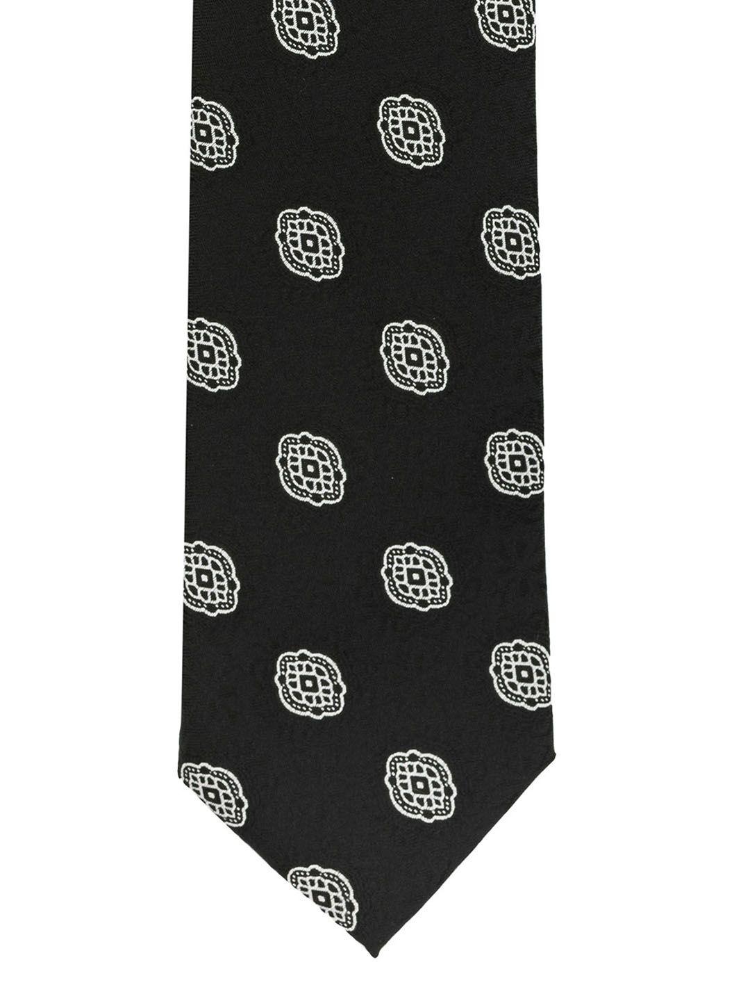 the tie hub black & grey printed broad tie