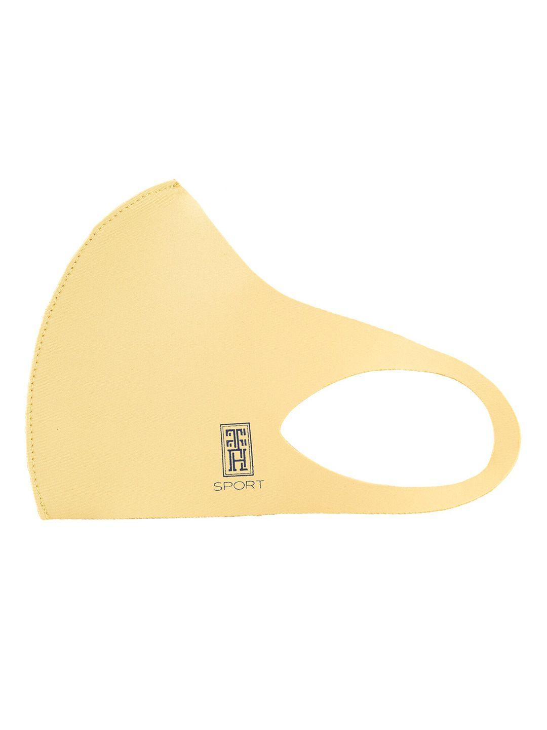the tie hub kids yellow solid single ply reusable sports outdoor cloth mask
