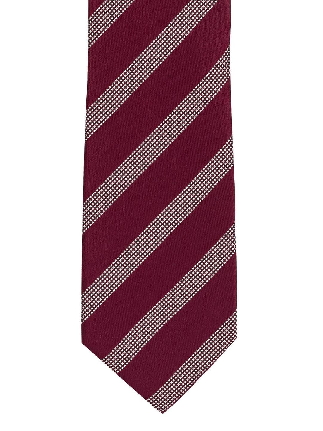 the tie hub maroon & grey striped broad tie