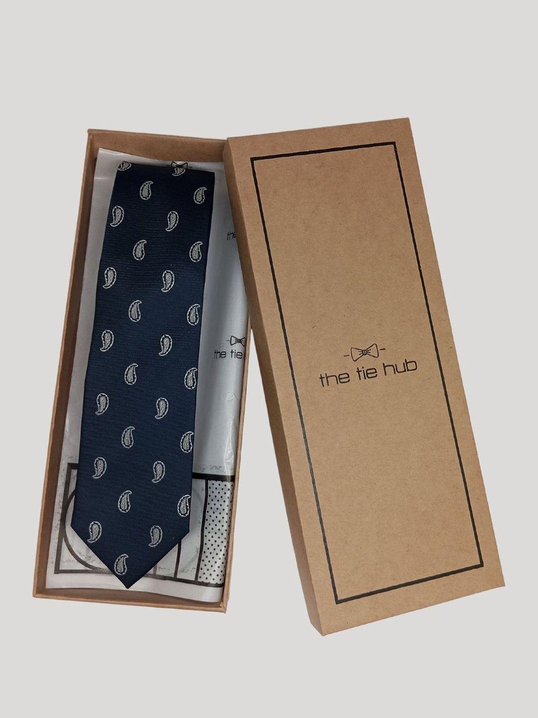 the tie hub men paisley woven design silk broad tie