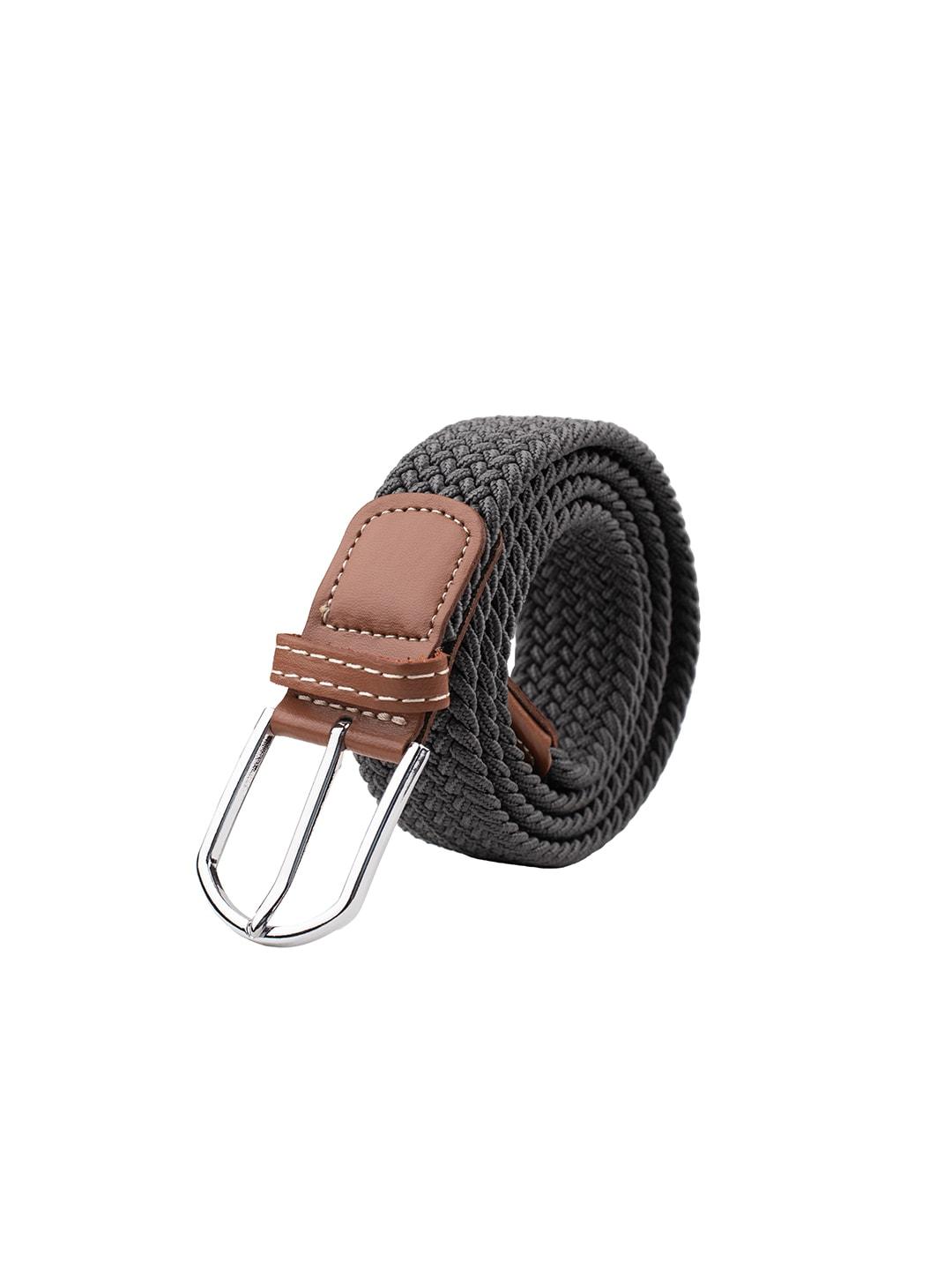 the tie hub men textured slim stretchable belt