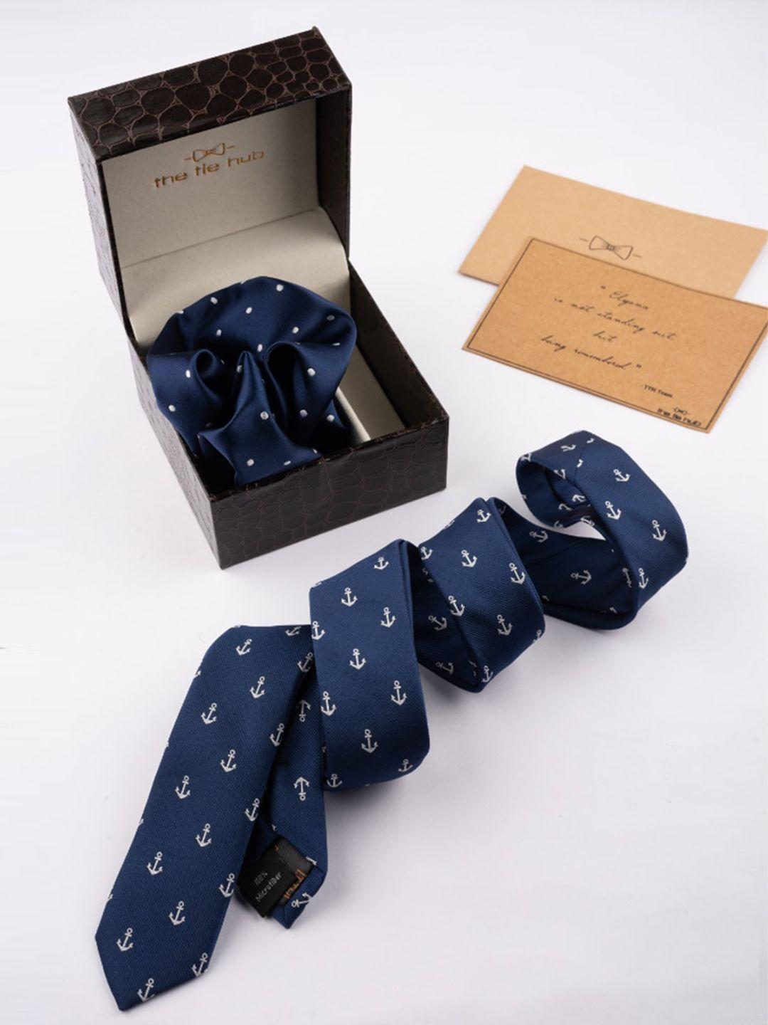 the tie hub men woven design necktie with pocket square combo set