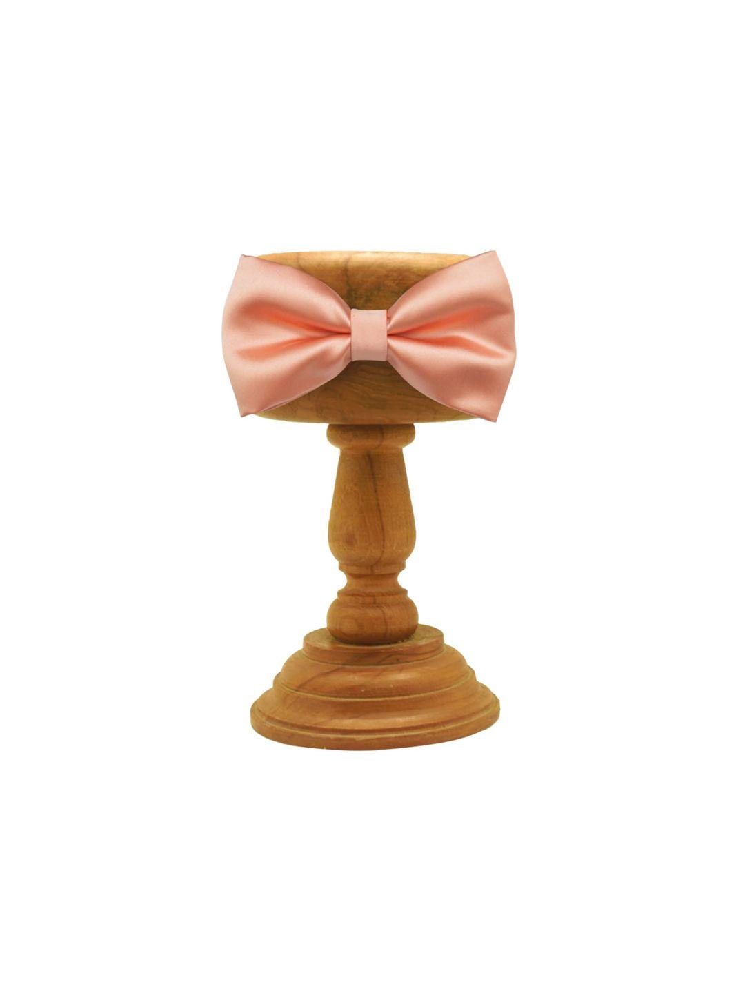 the tie hub peach-coloured solid pre-tied bow tie