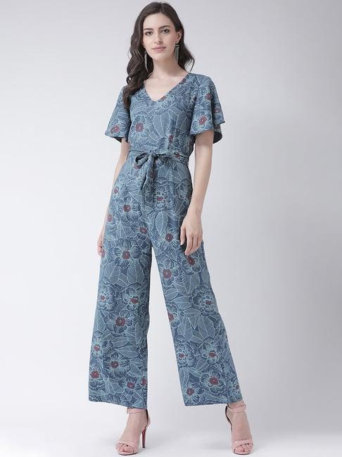 the vanca blue floral print jumpsuit