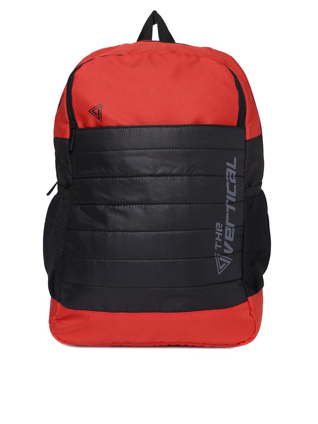 the vertical unisex red & black laptop backpack